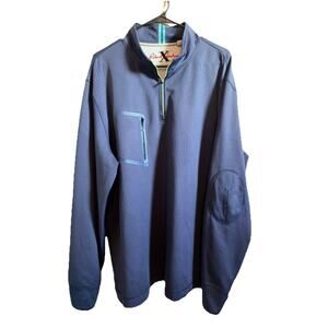 Robert Graham X 1/4 Zip Pullover Sweatshirt Tailored Fit 2XL Blue